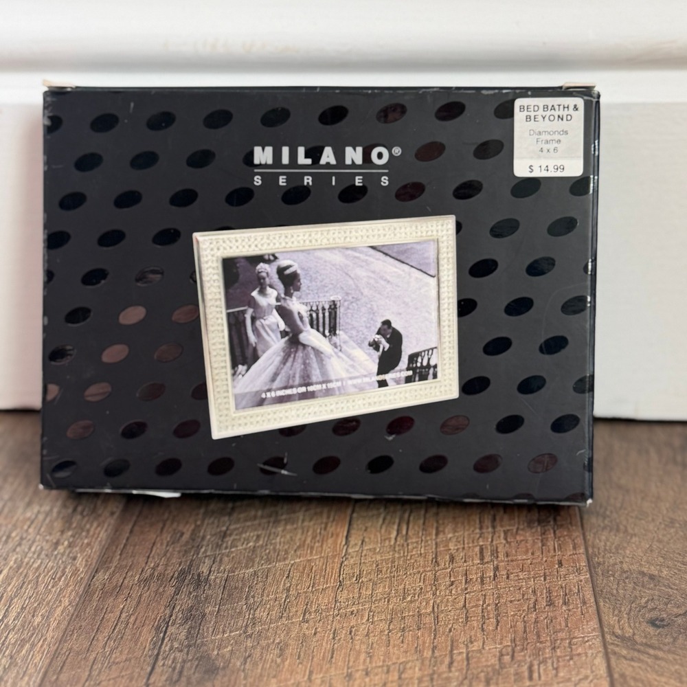 Milano‎ Series Diamonds 4x6 Photo Frame Polished Silver NIB Bed Bath Beyond